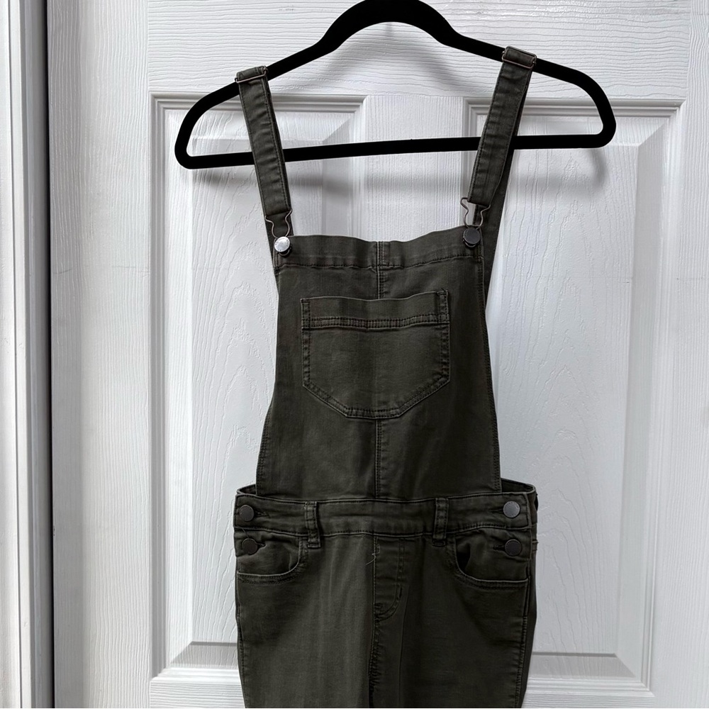 Kendall and Kylie Olive Green Utility Overalls